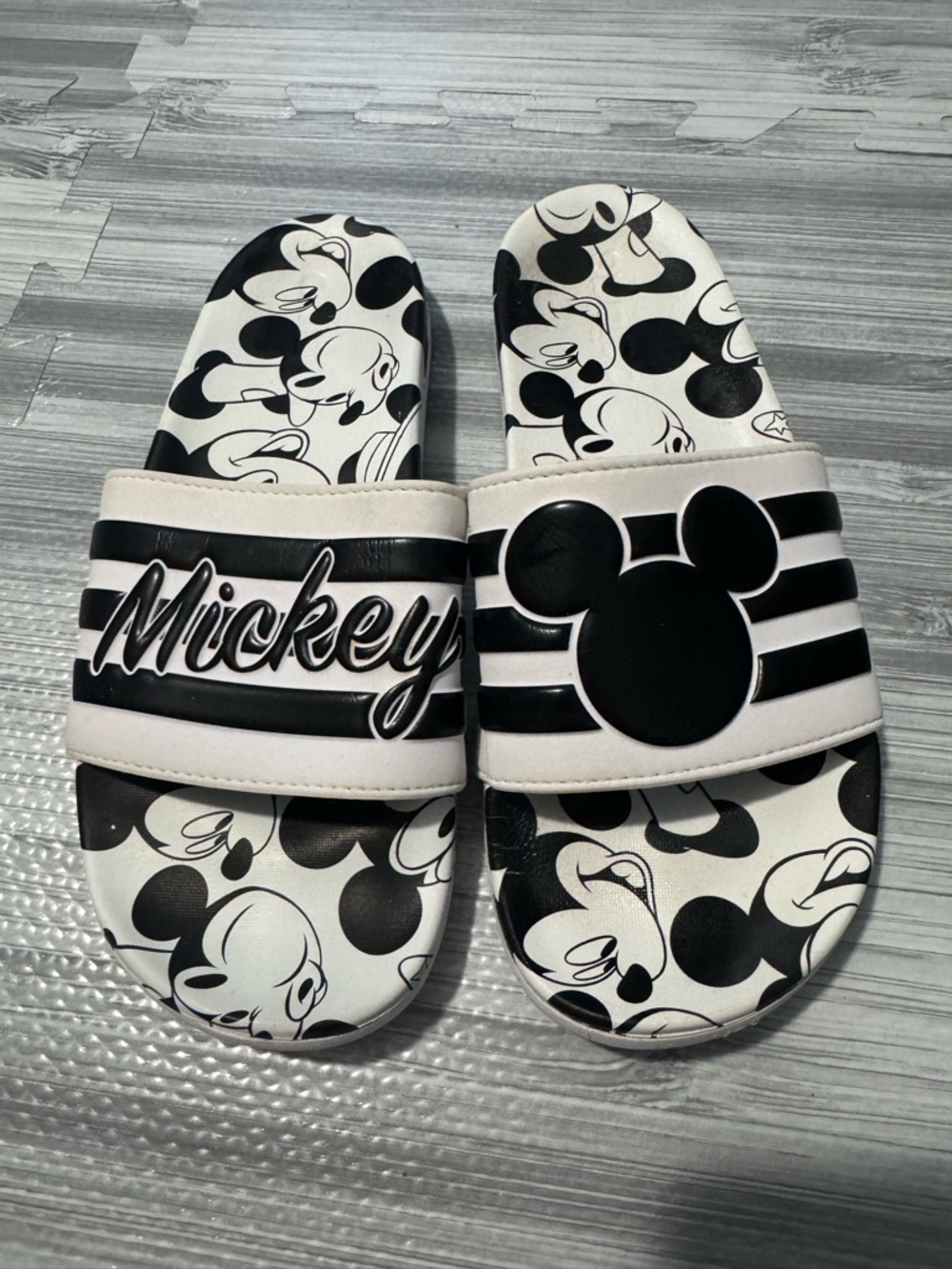 Adidas Mickey Mouse Black & White Slide Sandals